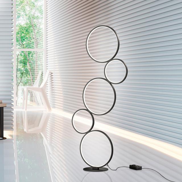TRIO Rondo LED floor lamp with dimmer