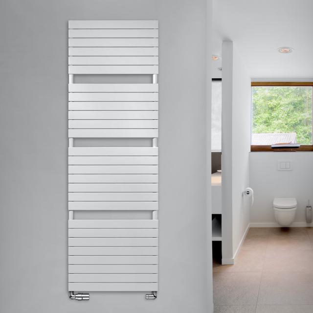 Vasco Aster towel radiator for hot water or mixed operation white, 1440 Watt, double tubes, with central connection