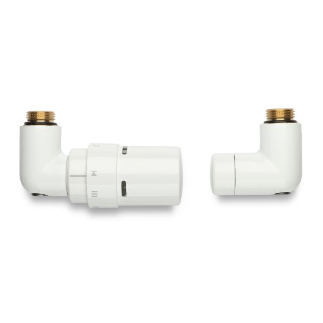 Vasco design valve set for standard connection white, left wall connection