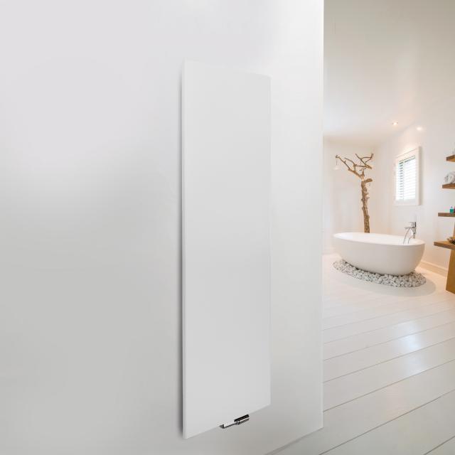 Vasco Niva Soft designer radiator for hot water operation white fine texture, single layer, 934 Watt