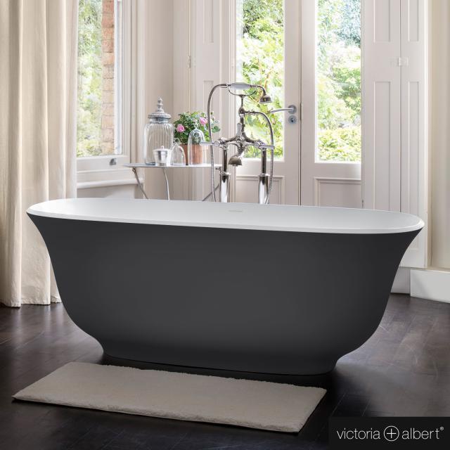 Victoria + Albert Amiata freestanding oval bath matt anthracite/interior matt white