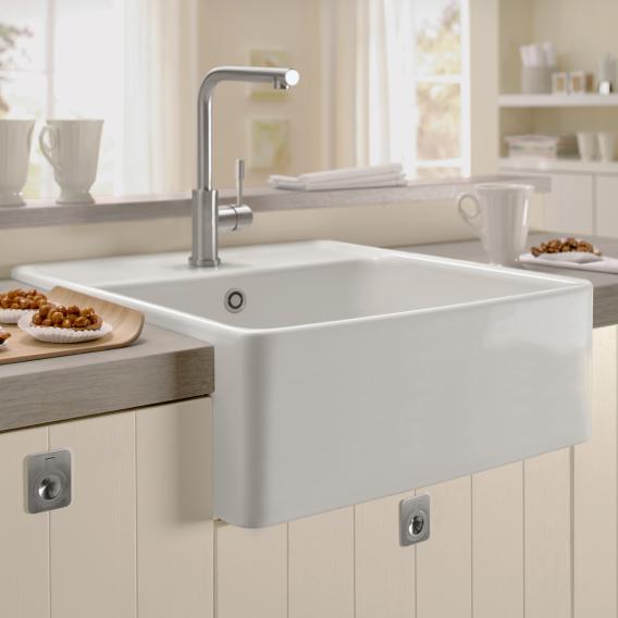 Villeroy & Boch butler sink white alpine high gloss/position borehole 2, with manual operation
