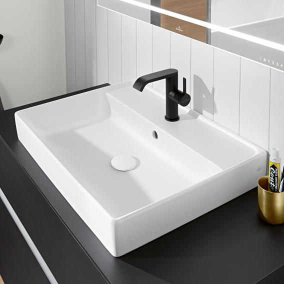 Villeroy & Boch Collaro washbasin white, with CeramicPlus, with 1 tap hole, with overflow, grounded