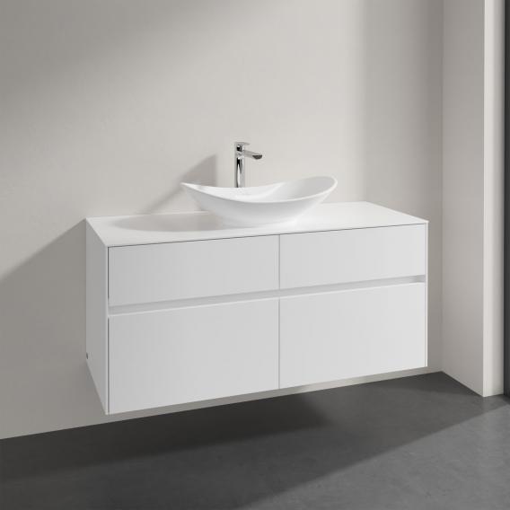 Countertop Washbasin Front Glossy White, Recessed Bathroom Vanity Unit
