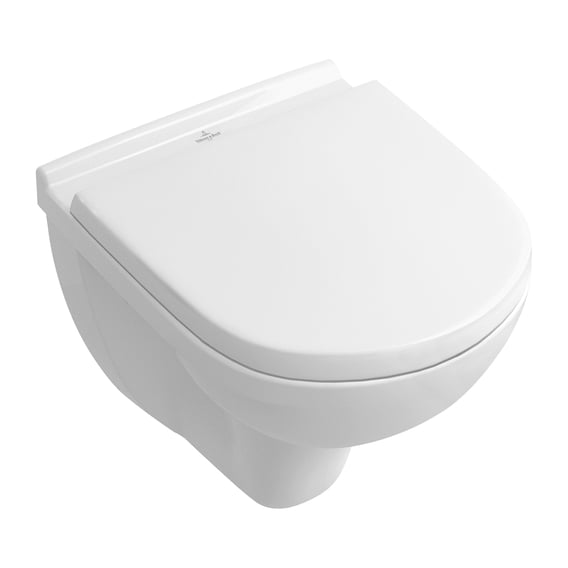 gemakkelijk Profeet basketbal Villeroy & Boch O.novo combi pack Compact wall-mounted washdown toilet,  with toilet seat rimless, white, with CeramicPlus - 5688HRR1 | REUTER