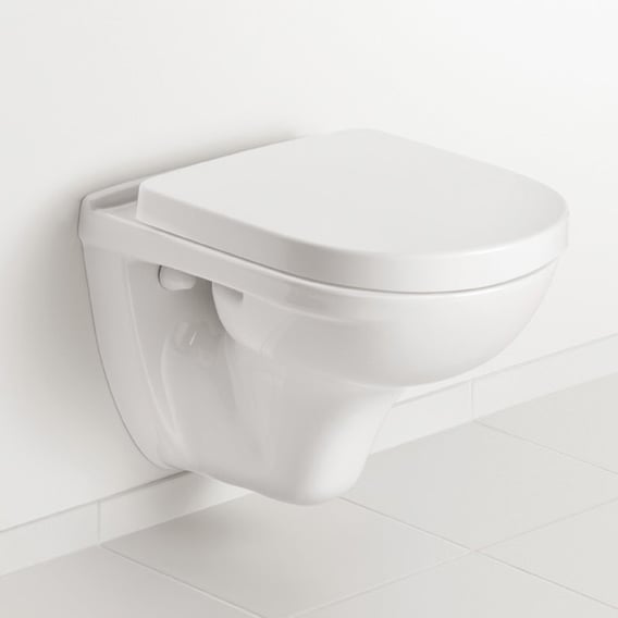 Afwijzen Dood in de wereld slachtoffer Villeroy & Boch O.novo combi pack Compact wall-mounted washdown toilet,  with toilet seat with flush rim, white, with CeramicPlus - 5688H1R1 | REUTER