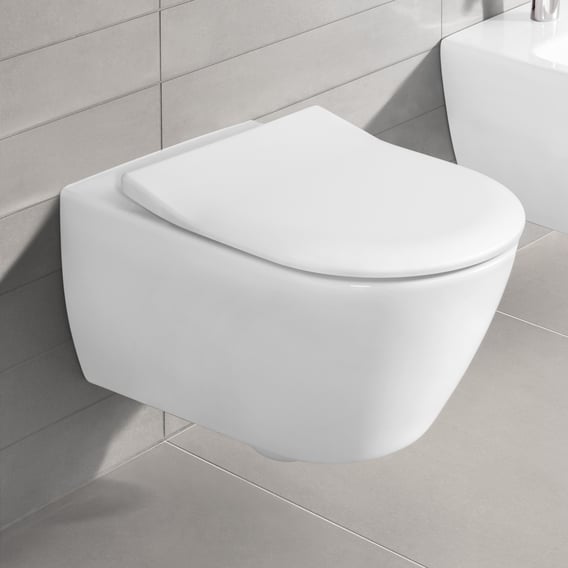 Magazijn elke dag kraam Villeroy & Boch Subway 2.0 combi pack wall-mounted washdown toilet, open  flush rim, with toilet seat white - 5614R201 | REUTER