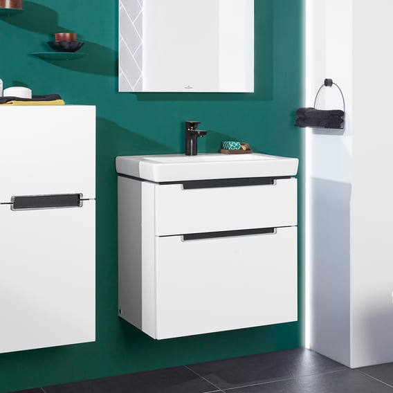 Groenteboer Luchten Beheren Villeroy & Boch Subway 2.0 vanity unit XXL with 2 pull-out compartments  front glossy white / corpus glossy white, matt silver handle - A91000DH |  REUTER