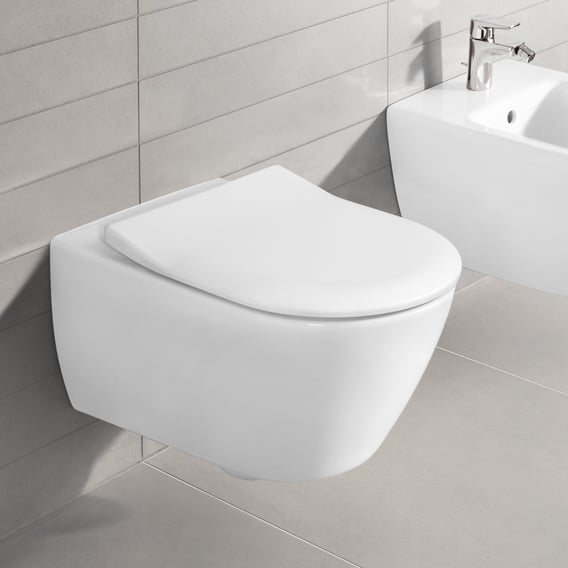 Persoonlijk Tijdig Doordringen Villeroy & Boch Subway 2.0 wall-mounted washdown toilet, open flush rim,  DirectFlush white, with CeramicPlus and AntiBac - 5614R0T2 | REUTER