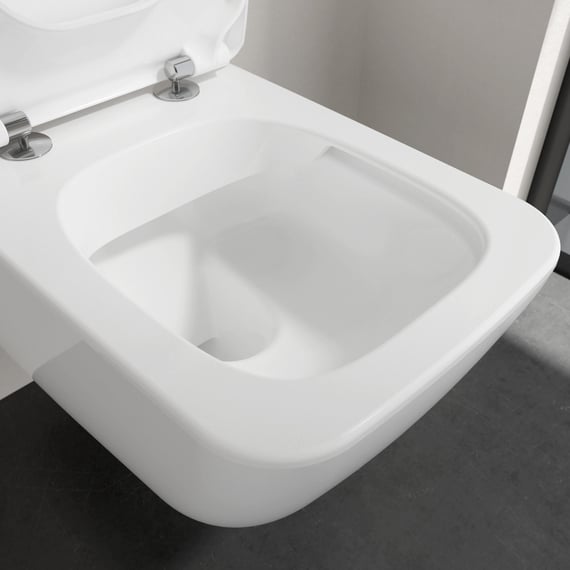 Villeroy & Boch Collaro Cuvette suspendue à fond creux, DirectFlush, avec abattant  WC SlimSeat blanc, avec CeramicPlus - 4626RSR1