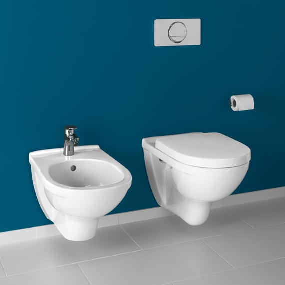 Villeroy & Boch O.novo Cuvette WC à poser à fond creux avec connexion  derrière céramique Blanc - 566101R1 