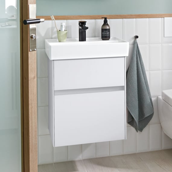 Schildmeyer Matteo 137111 - Mobile lavabo con finitura stile rovere naturale, 50 x 25 x 60 cm