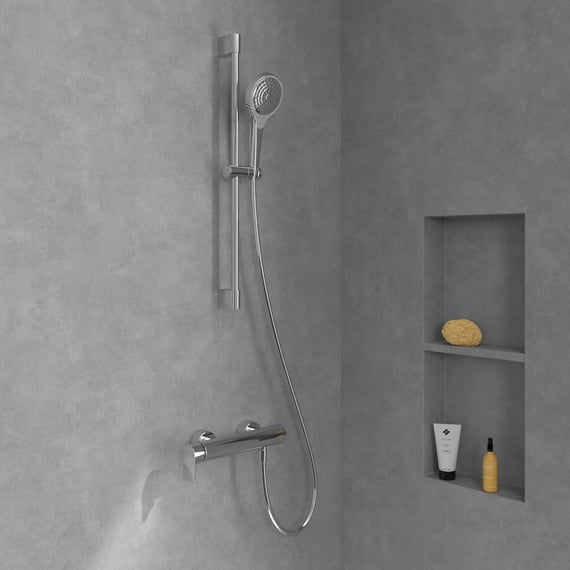 Robinet mitigeur bain-douche avec set de douche, Chrome, Liberty
