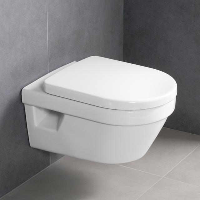 Villeroy & Boch Architectura wall-mounted washdown toilet, with toilet seat white, rimless, with CeramicPlus