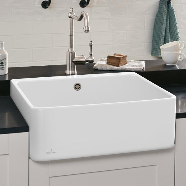Villeroy & Boch 60 X butler sink white alpine high gloss, with manual operation