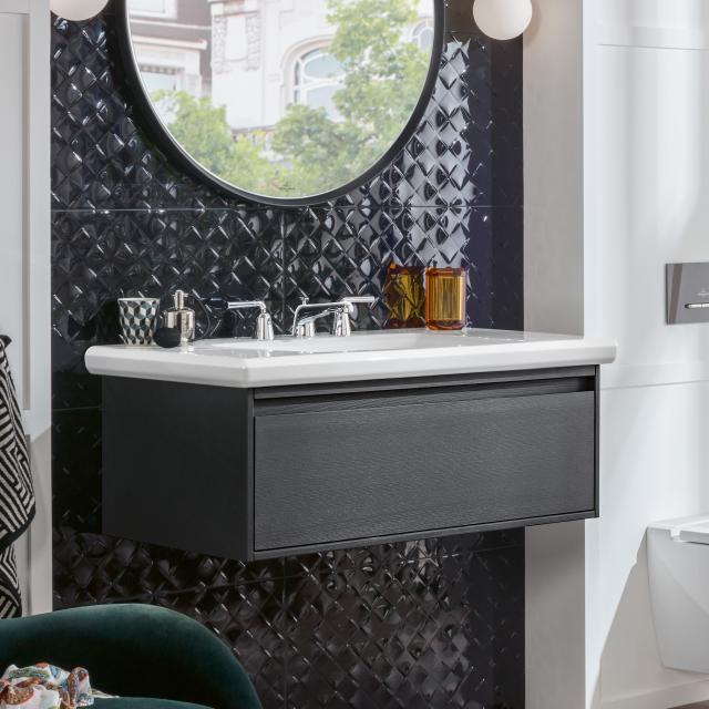 Villeroy & Boch Antheus vanity unit with 1 pull-out compartment black ash