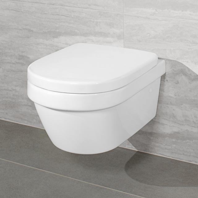 Villeroy & Boch Architectura wall-mounted washdown toilet, open flush rim, DirectFlush white