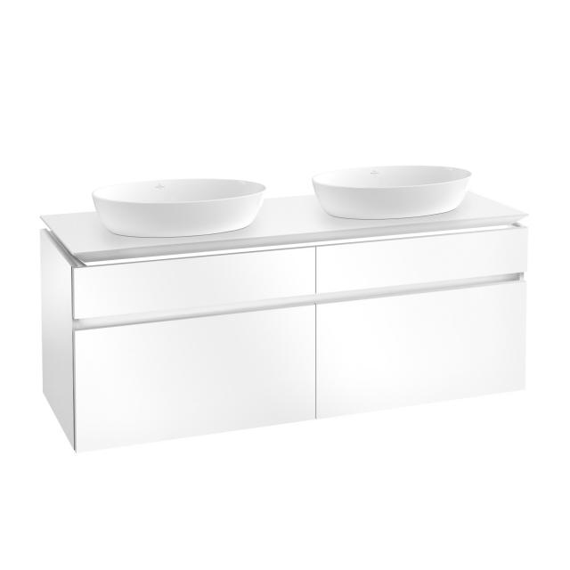 Villeroy & Boch Artis countertop washbasins with Legato vanity unit with 4 pull-out compartments glossy white, basin white, with CeramicPlus