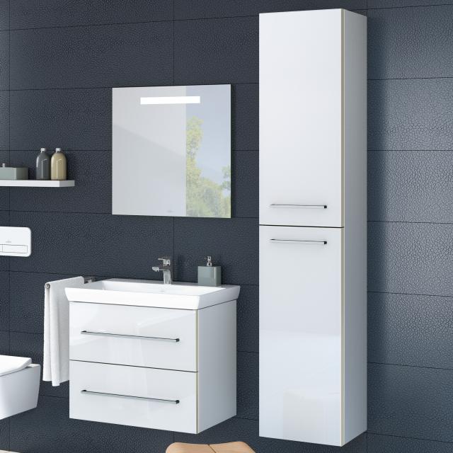 Villeroy & Boch Avento tall unit with 2 doors front crystal white / corpus crystal white