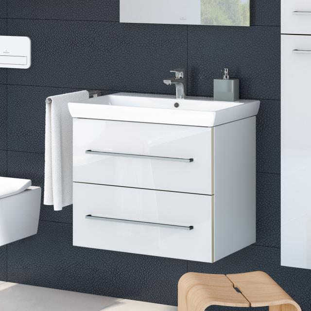 Villeroy & Boch Avento vanity unit with 2 pull-out compartments front crystal white / corpus crystal white