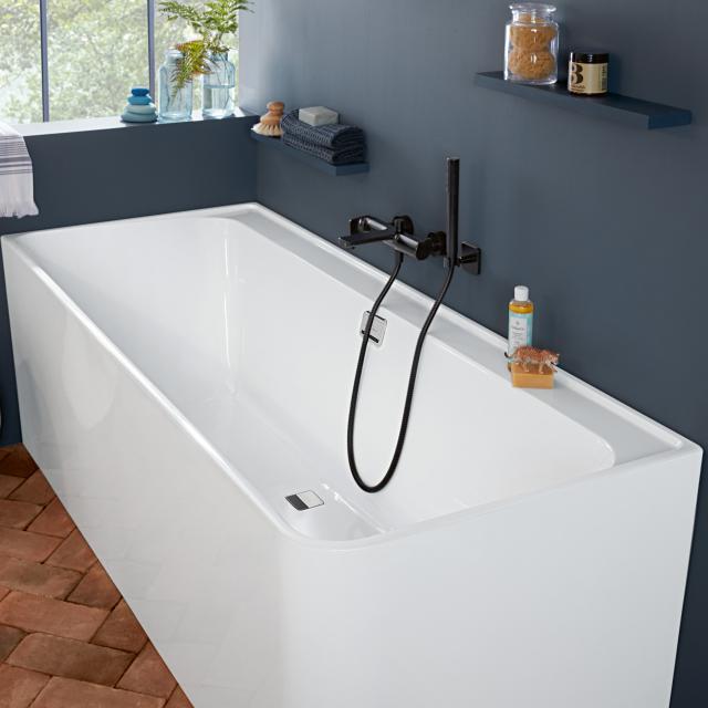 Villeroy & Boch Collaro corner bath with panelling white/white, waste/overflow set chrome
