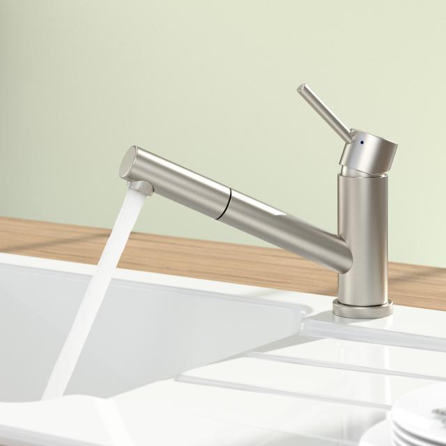 Villeroy & Boch Como Window Shower single-lever kitchen mixer tap, for front-of-window installation brushed stainless steel