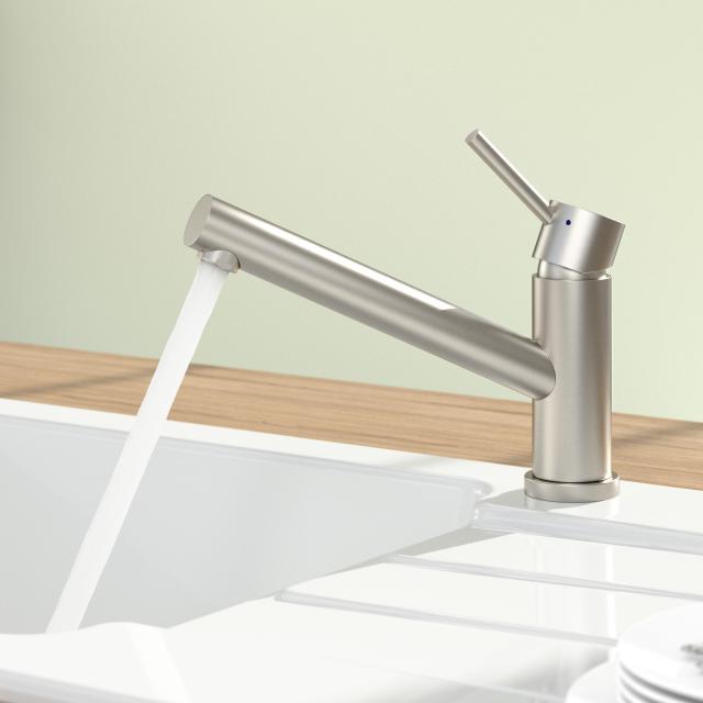 Villeroy & Boch Como Window single-lever kitchen mixer tap, for front-of-window installation brushed stainless steel