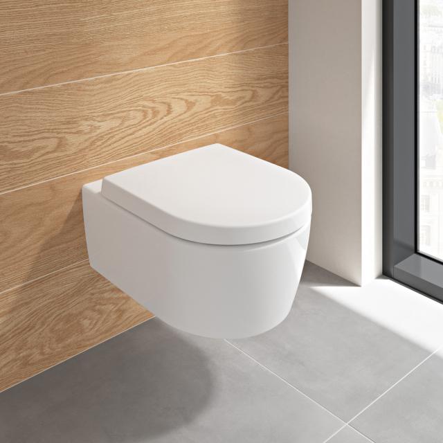 Villeroy & Boch Embrace combi pack wall-mounted, washdown toilet with DirectFlush, with toilet seat