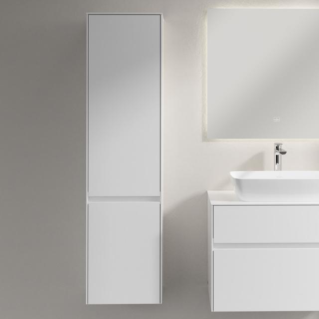 Villeroy & Boch Embrace tall unit with 2 doors front glossy white / corpus glossy white, recessed handle matt white