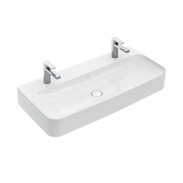 Villeroy & Boch Finion double washbasin white, with CeramicPlus, grounded, without overflow