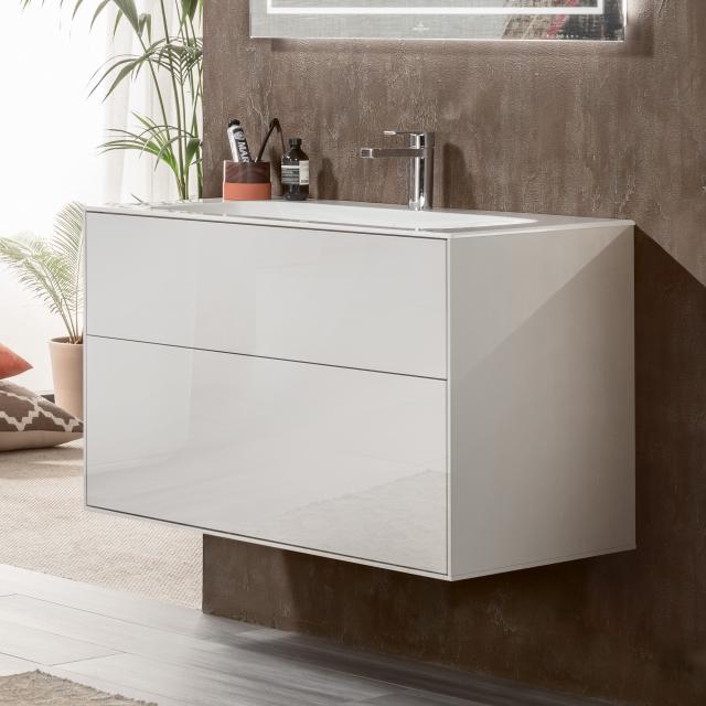 Villeroy & Boch Finion vanity unit with 2 pull-out compartments front glossy white / corpus glossy white