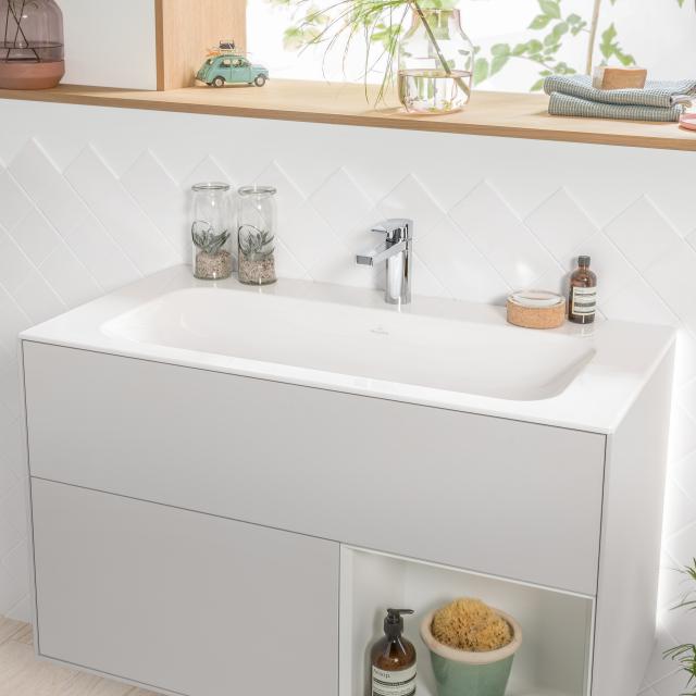 Villeroy & Boch Finion vanity washbasin white, with CeramicPlus, with 1 tap hole, with concealed overflow