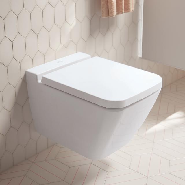 Villeroy & Boch Finion wall-mounted washdown toilet, open flush rim, DirectFlush white, with CeramicPlus