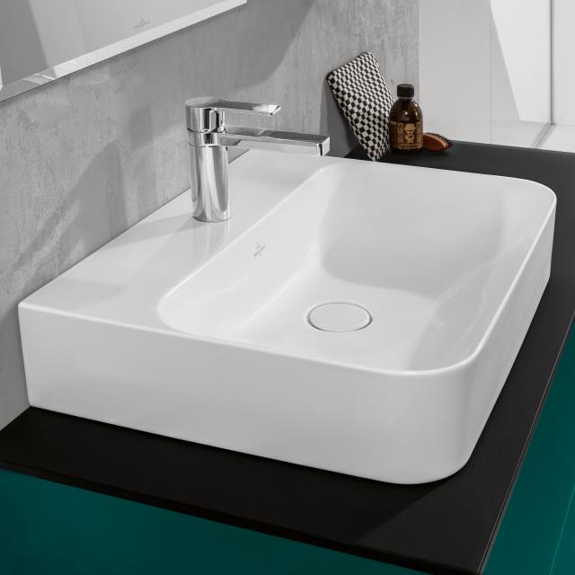 Villeroy & Boch Finion washbasin white, with CeramicPlus, grounded, with concealed overflow