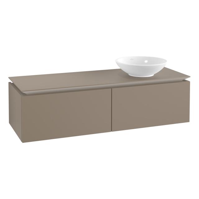Villeroy & Boch Legato Meuble sous-lavabo pour lavabo à poser avec 2 tiroirs Façade gris truffe/corps du meuble gris truffe
