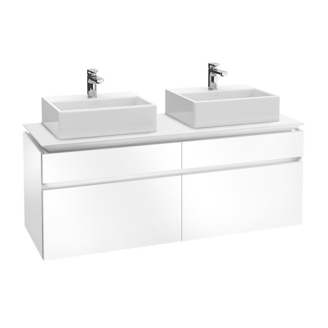 Villeroy & Boch Legato vanity unit for 2 countertop washbasins with 4 pull-out compartments front glossy white / corpus glossy white