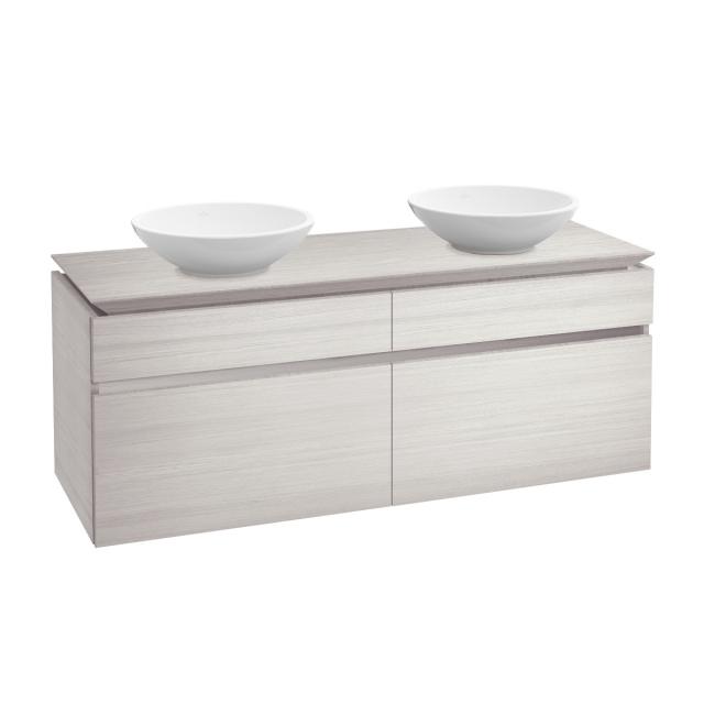 Villeroy & Boch Legato vanity unit for 2 countertop washbasins with 4 pull-out compartments front white wood / corpus white wood