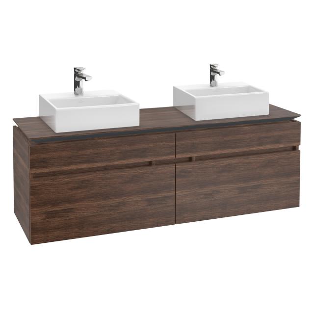 Villeroy & Boch Legato vanity unit for 2 countertop washbasins with 4 pull-out compartments front arizona oak / corpus arizona oak