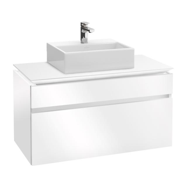 Villeroy & Boch Legato vanity unit for countertop washbasin with 2 pull-out compartments front glossy white / corpus glossy white