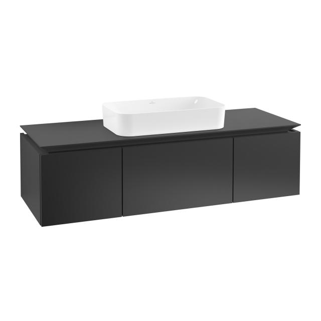 Villeroy & Boch Legato vanity unit for countertop washbasin with 3 pull-out compartments matt black