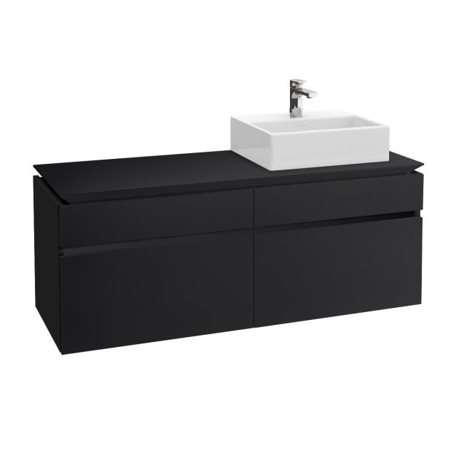 Villeroy & Boch Legato vanity unit for countertop washbasin with 4 pull-out compartments front matt black / corpus matt black