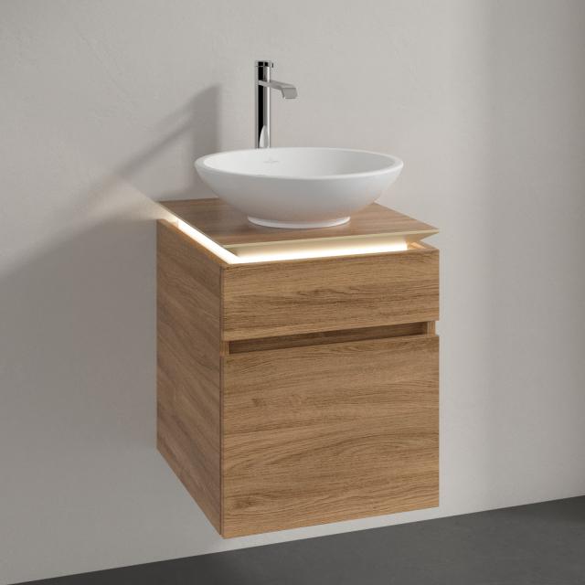 Villeroy & Boch Legato vanity unit for countertop washbasin with 2 pull-out compartments front kansas oak / corpus kansas oak