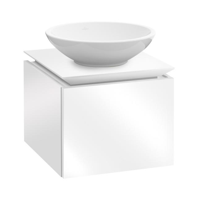 Villeroy & Boch Legato vanity unit for countertop washbasin with 1 pull-out compartment front glossy white / corpus glossy white