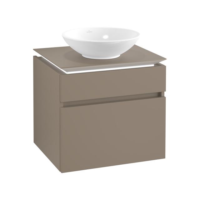 Villeroy & Boch Legato vanity unit for countertop washbasin with 2 pull-out compartments front truffle grey / corpus truffle grey