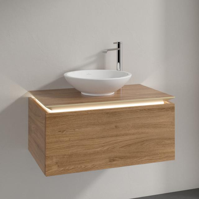 Villeroy & Boch Legato vanity unit for countertop washbasin with 1 pull-out compartment front kansas oak / corpus kansas oak