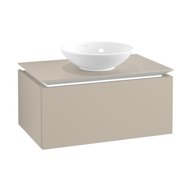 Villeroy & Boch Legato vanity unit for countertop washbasin with 1 pull-out compartment front soft grey / corpus soft grey
