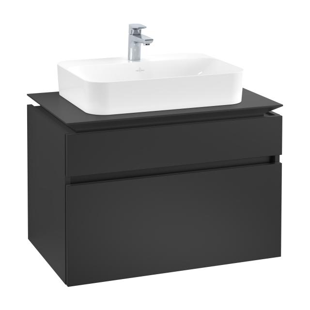Villeroy & Boch Legato vanity unit for countertop washbasin with 2 pull-out compartments front matt black / corpus matt black