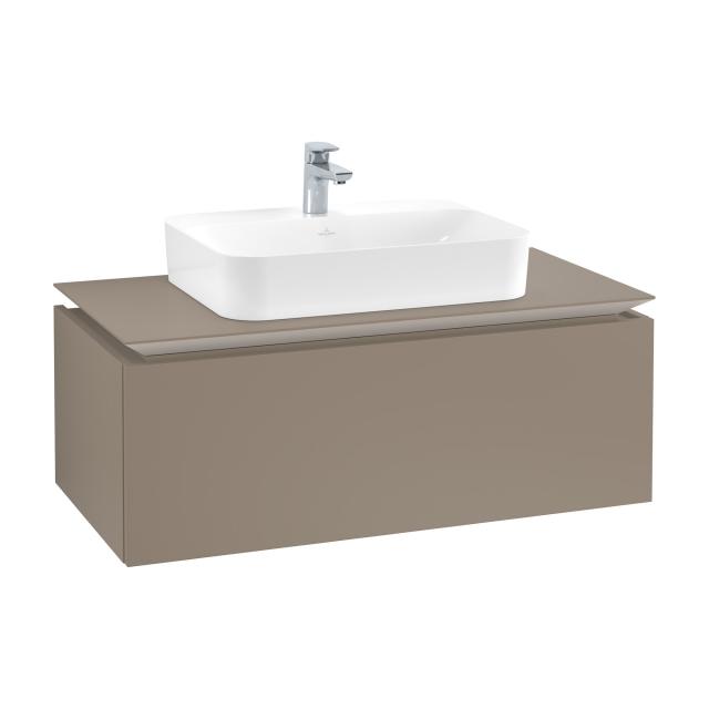 Villeroy & Boch Legato vanity unit for countertop washbasin with 1 pull-out compartment truffle grey