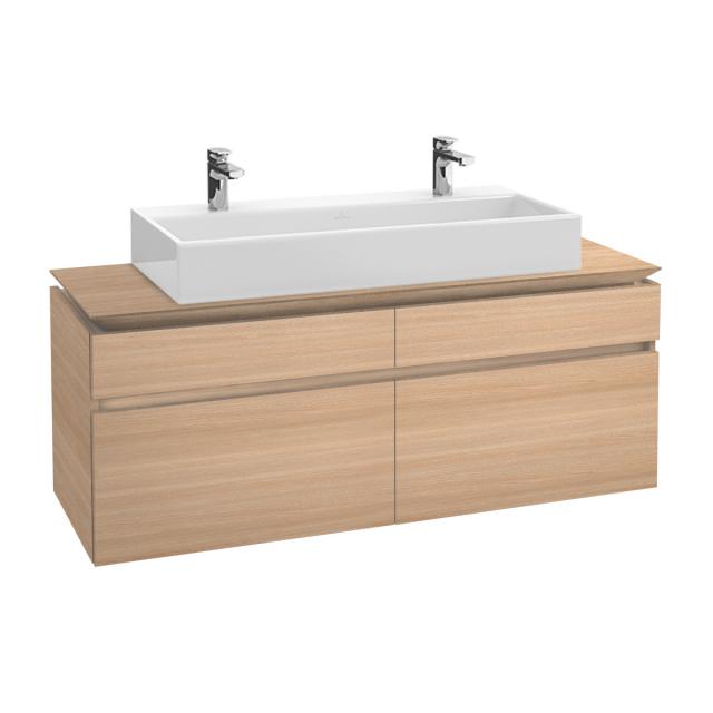 Villeroy & Boch Legato vanity unit for double washbasin with 4 pull-out compartments front impresso elm / corpus impresso elm