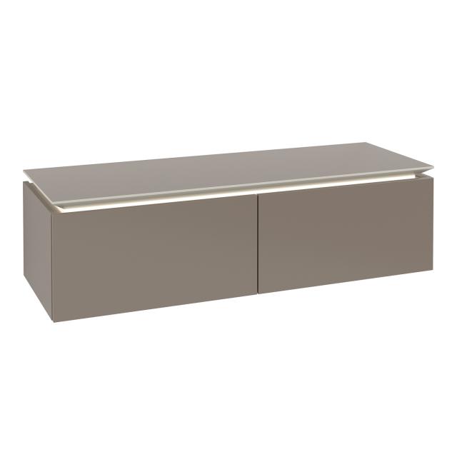 Villeroy & Boch Legato vanity unit without cut-out with 2 pull-out compartments front truffle grey / corpus truffle grey
